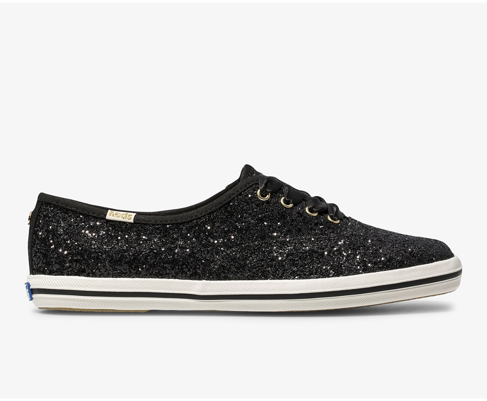 Keds Sneaker Damen Schwarz - Kate Spade New York Champion Glitter - KHZ-790462